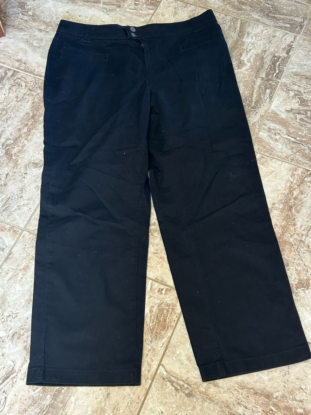 Riders Stretch Slacks Womens Size 12 Petite Straight Leg Black Pants Misses